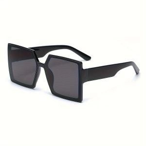 Women's Oversized Black Glasses Grey Lens Fashion Glasses